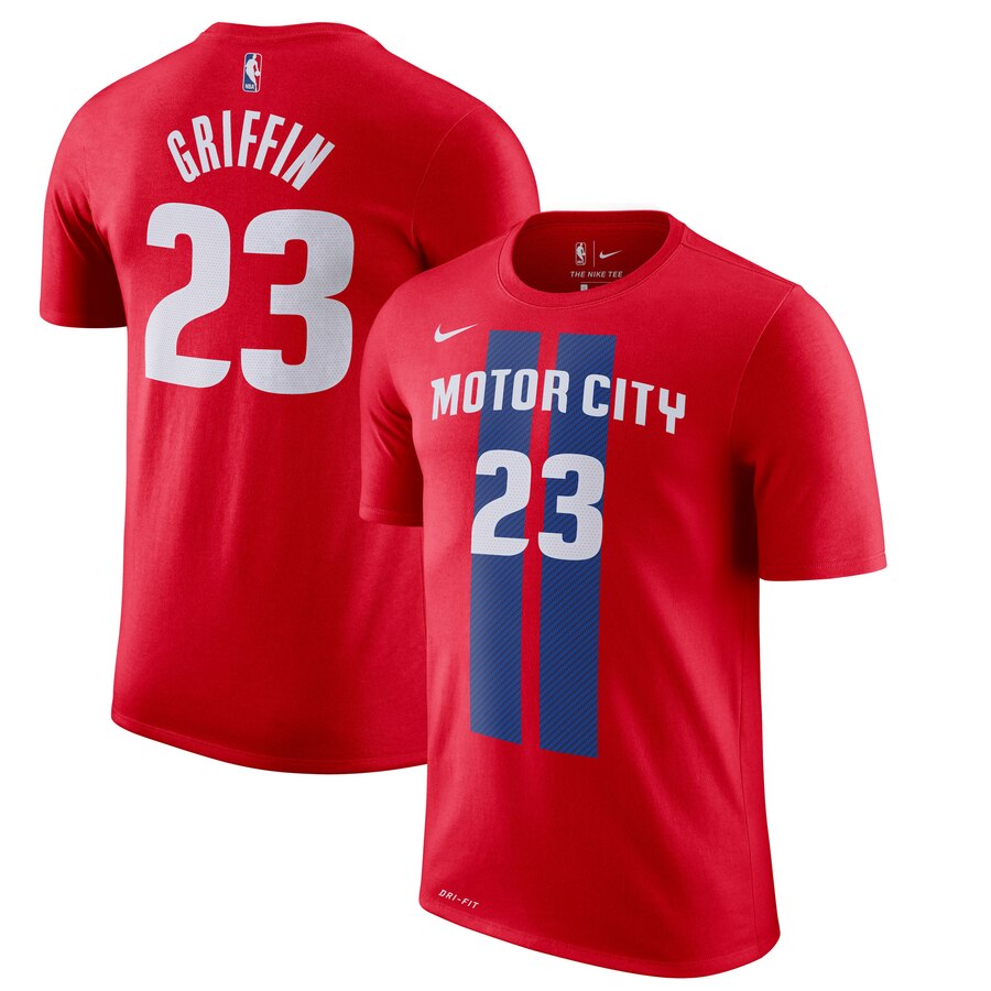 Men 2020 NBA Nike Blake Griffin Detroit Pistons Red 201920 City Edition Name Number TShirt